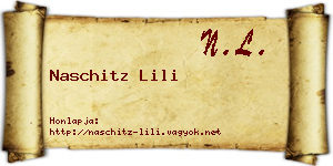 Naschitz Lili névjegykártya
